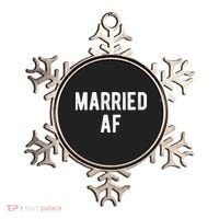 Married Af Husband Wife Newlywed Silver Golden Anniversary Gift Ornament thumb 0