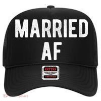 Married Af Husband Wife Newlywed Silver Golden Anniversary Gift Hat thumb 0