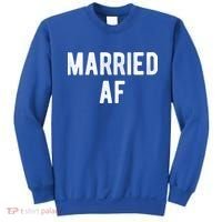 Married Af Husband Wife Newlywed Silver Golden Anniversary Gift Sweatshirt thumb 0