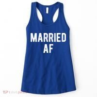 Married Af Husband Wife Newlywed Silver Golden Anniversary Gift Women's Tank Top thumb 0