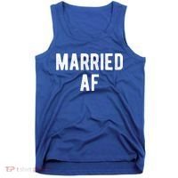 Married Af Husband Wife Newlywed Silver Golden Anniversary Gift Tank Top thumb 0