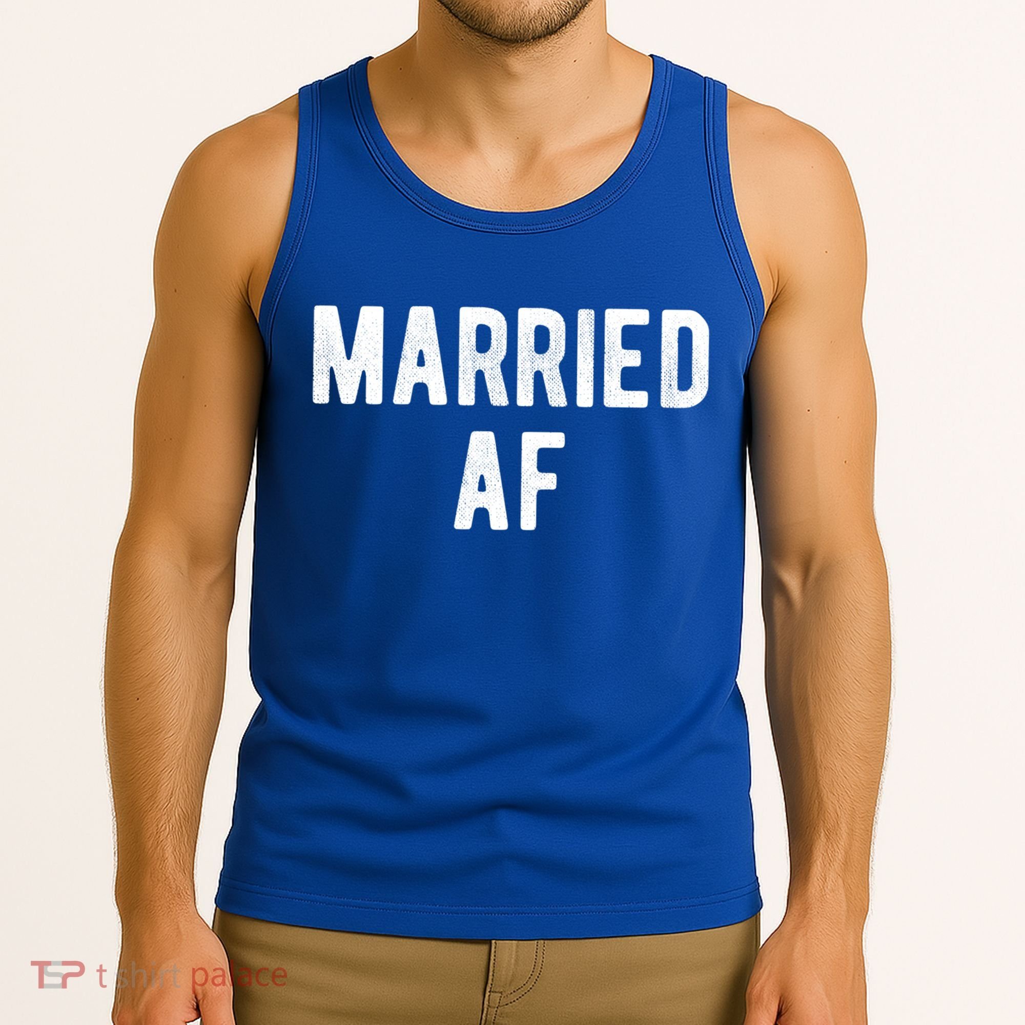 Married Af Husband Wife Newlywed Silver Golden Anniversary Gift Tank Top