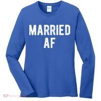 Married Af Husband Wife Newlywed Silver Golden Anniversary Gift Women's Long Sleeve Shirt thumb 0
