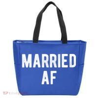 Married Af Husband Wife Newlywed Silver Golden Anniversary Gift Tote Bag thumb 0