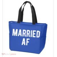 Married Af Husband Wife Newlywed Silver Golden Anniversary Gift Tote Bag thumb 3
