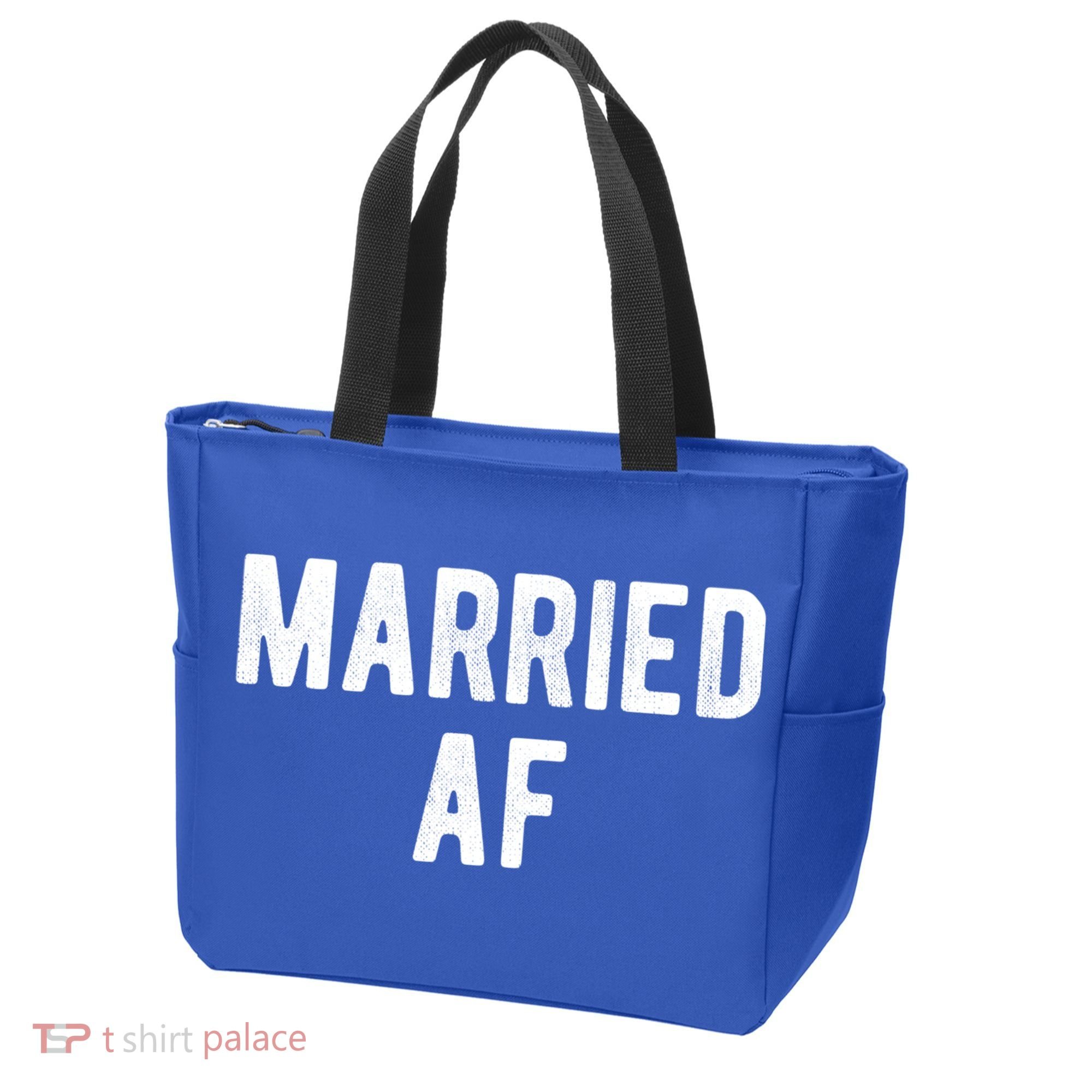 Married Af Husband Wife Newlywed Silver Golden Anniversary Gift Tote Bag