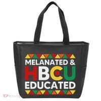 Melanated And Hbcu Educated Historical Black College Alumni Tote Bag thumb 0