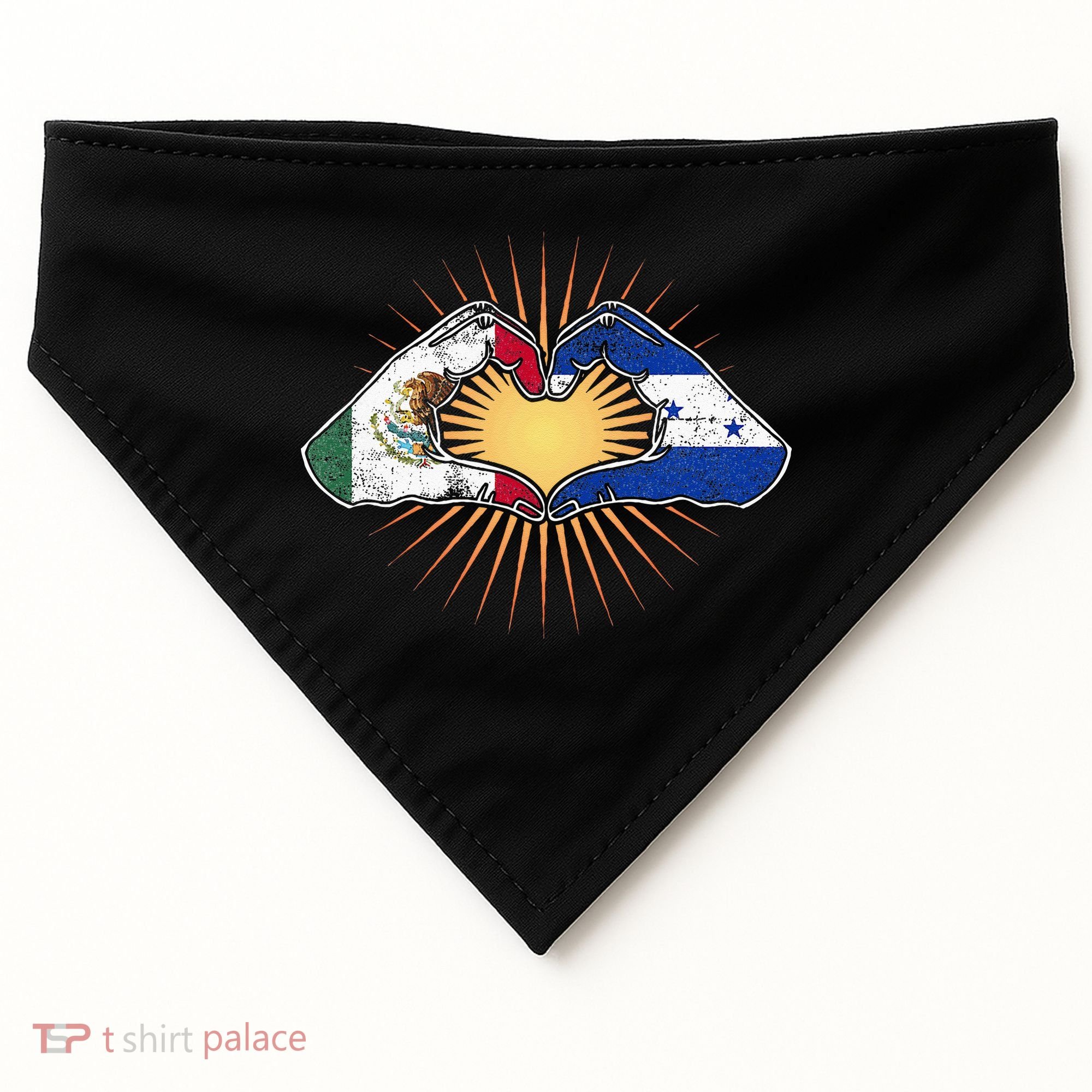 Mexico And Honduras. Heart Hands USA-Made Doggie Bandana