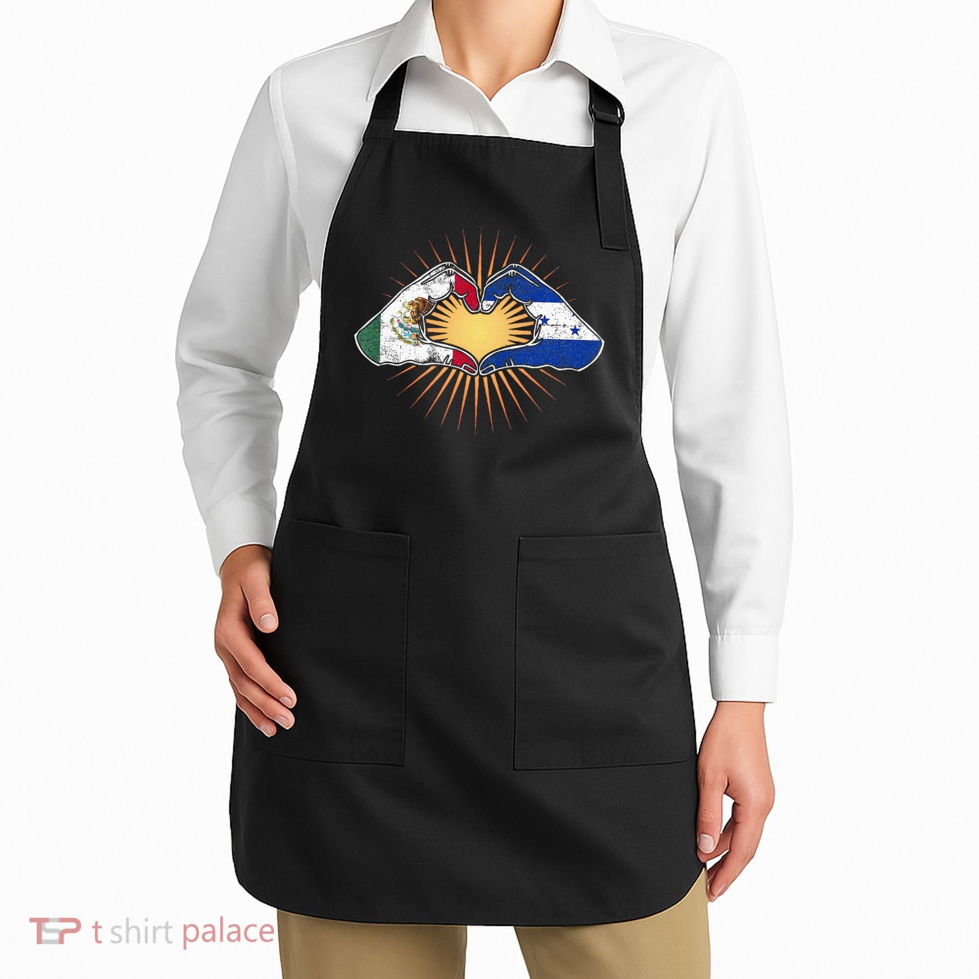 Mexico And Honduras. Heart Hands Apron
