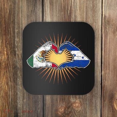 Mexico And Honduras. Heart Hands Coaster