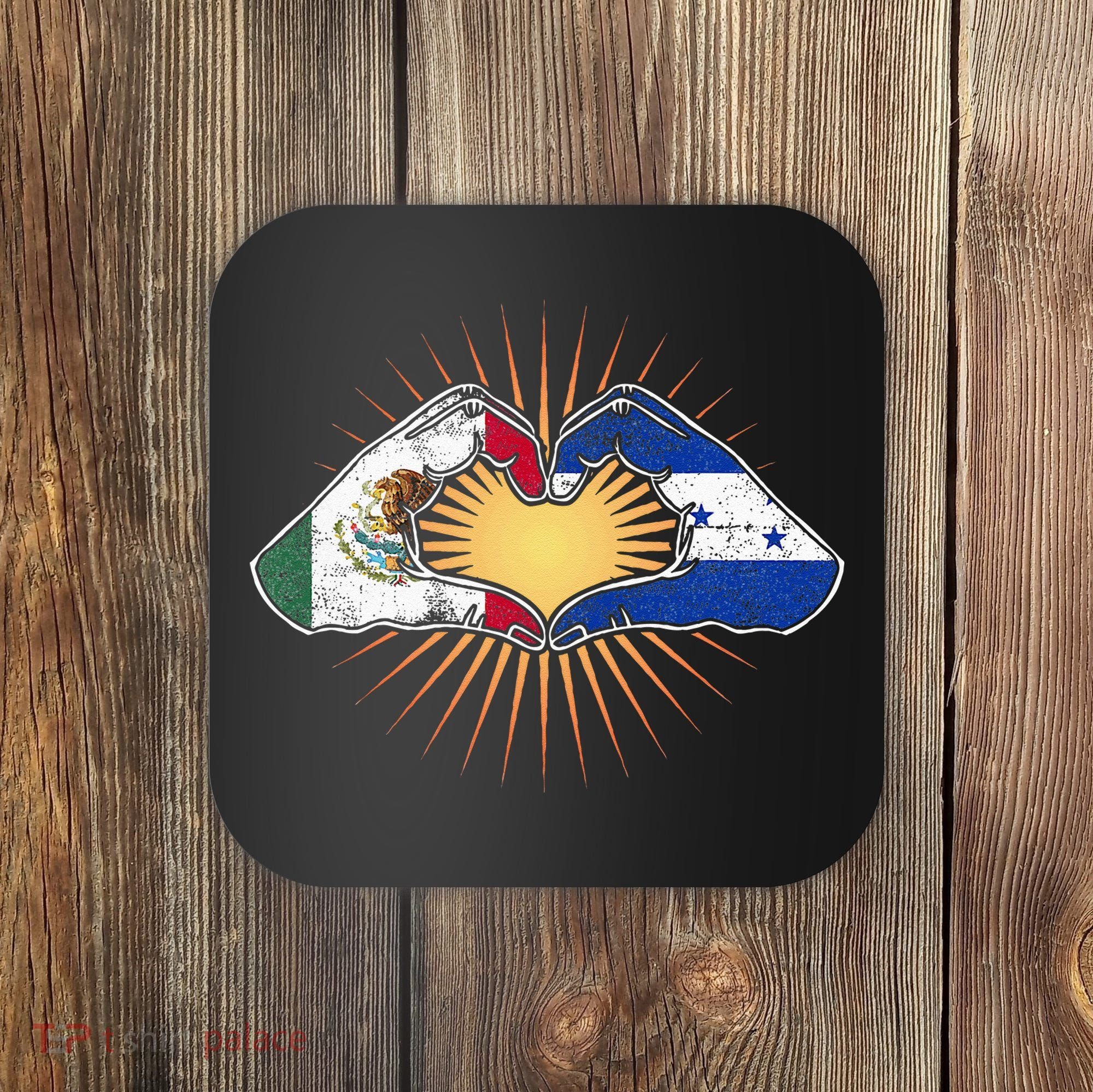 Mexico And Honduras. Heart Hands Coaster