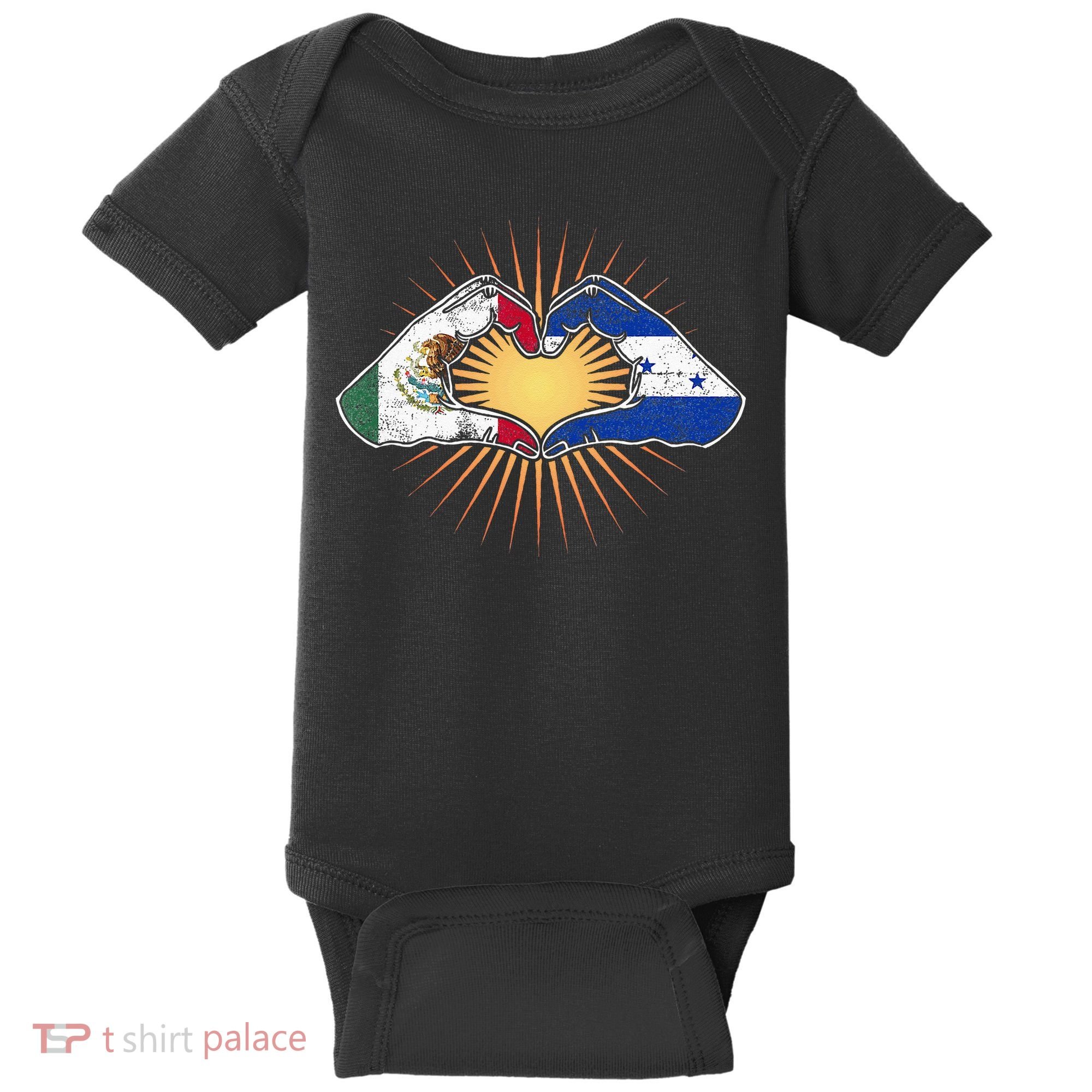 Mexico And Honduras. Heart Hands Baby Bodysuit