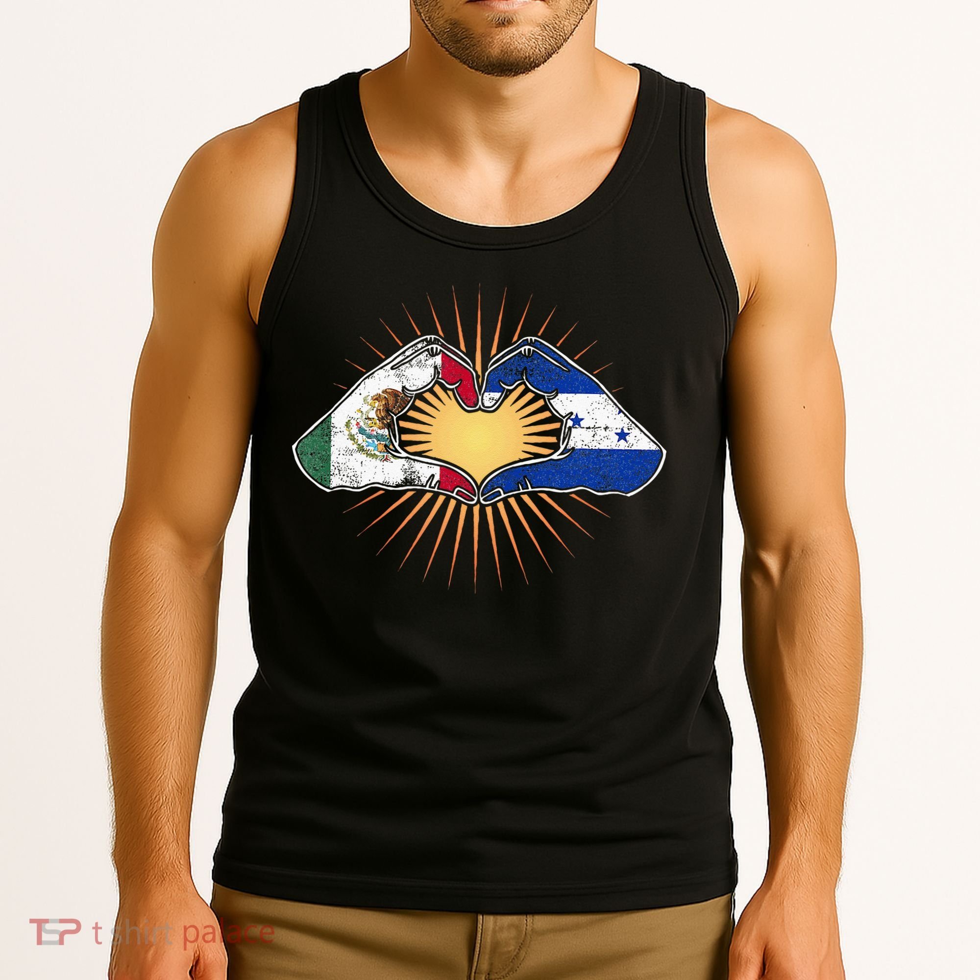 Mexico And Honduras. Heart Hands Tank Top