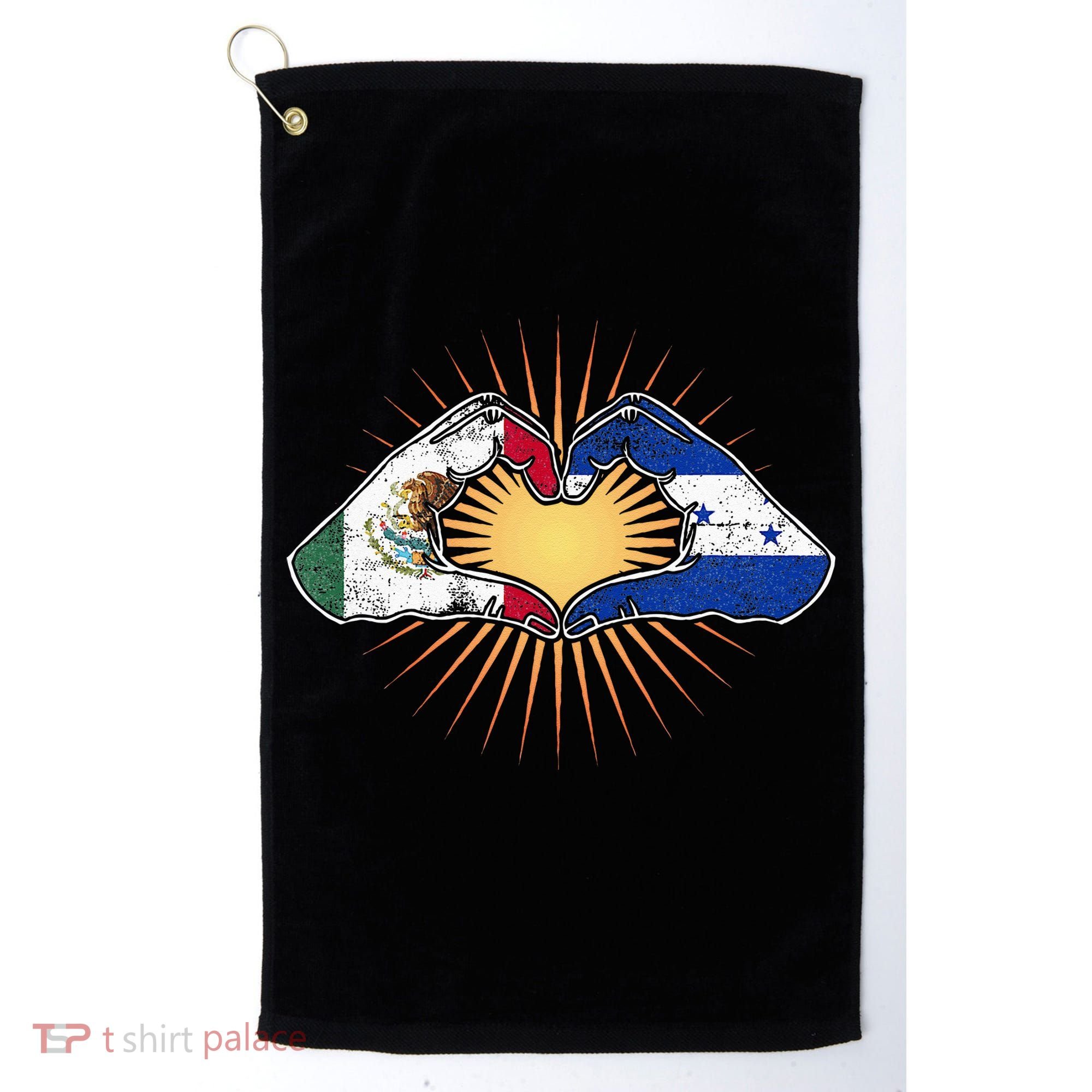 Mexico And Honduras. Heart Hands Golf Towel