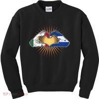 Mexico And Honduras. Heart Hands Kids Sweatshirt thumb 0
