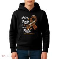Ms Awareness Her Fight Is Our Fight Kids Hoodie thumb 4