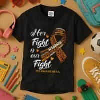 Ms Awareness Her Fight Is Our Fight Kids T-Shirt thumb 3