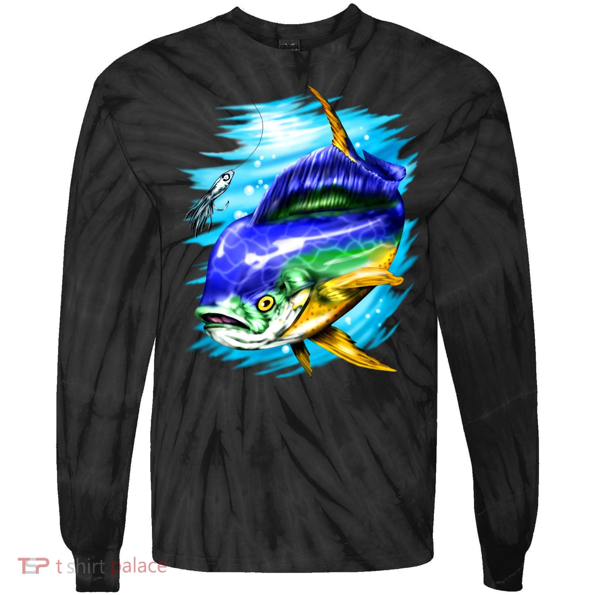 Mahi Mahi Fish Tie-Dye Long Sleeve Shirt