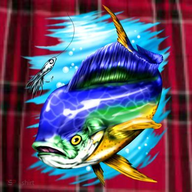 Mahi Mahi Fish Men's Flannel Plaid Pajama Pants