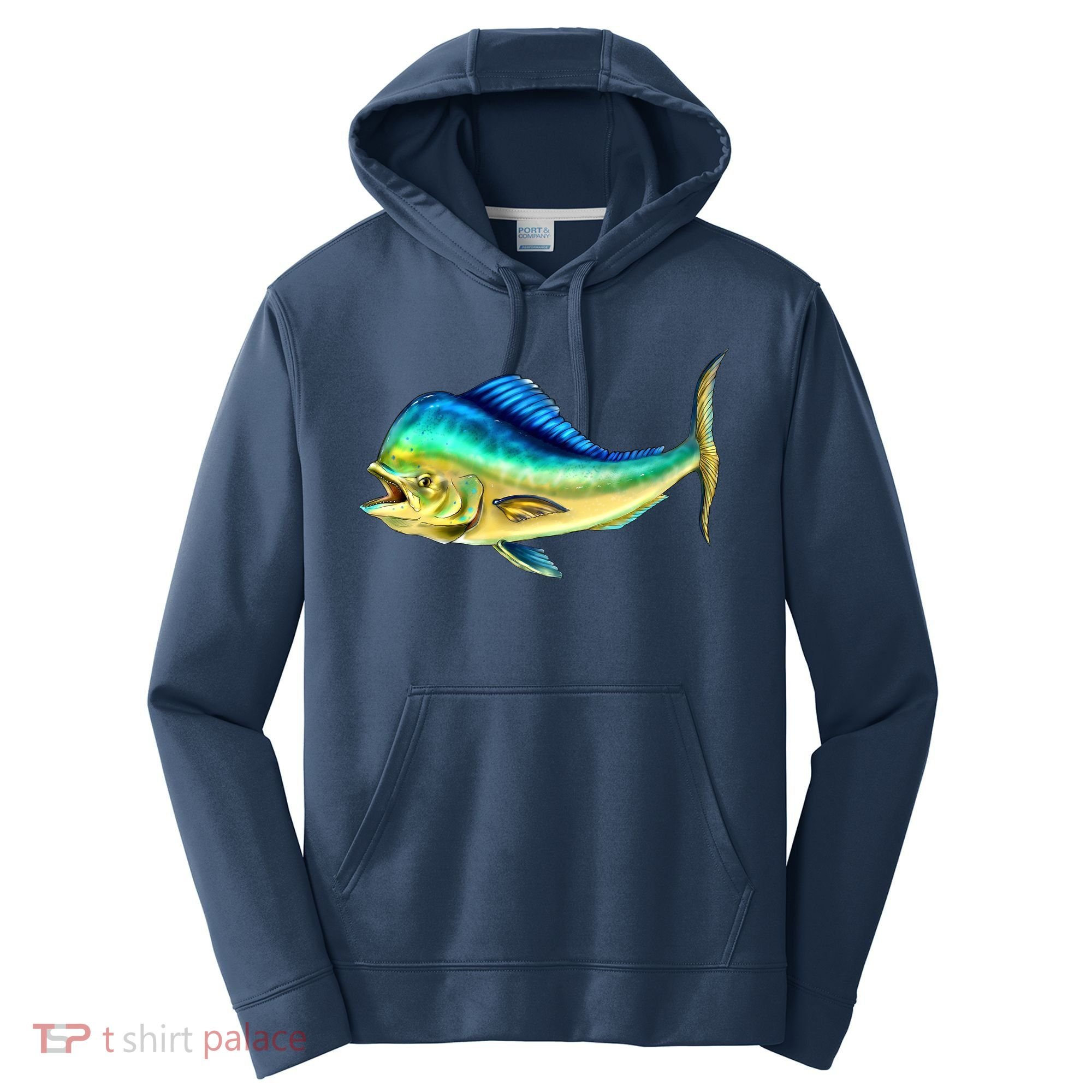 Mahi Mahi Side View Performance Fleece Hoodie