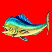 Mahi Mahi Side View Santa Hat thumb 1