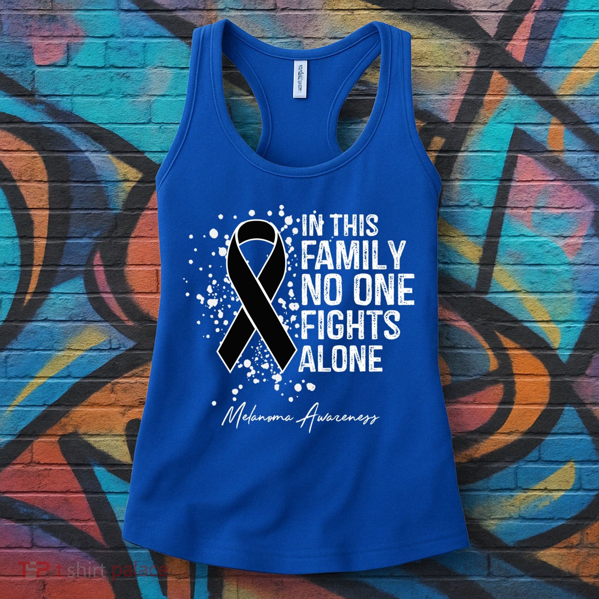 Melanoma Awareness In This Family No One Fights Alone Cute Gift Women's Tank Top