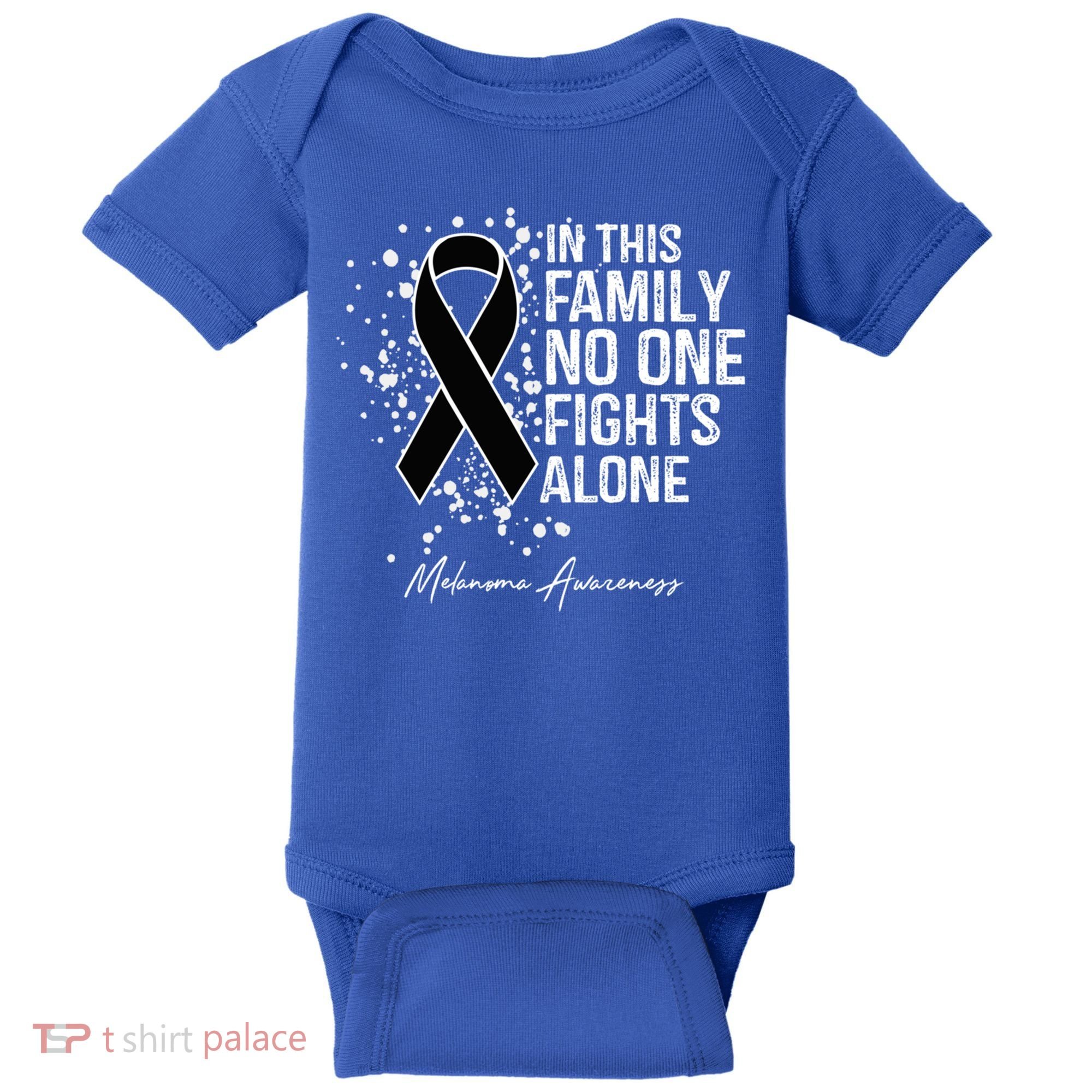 Melanoma Awareness In This Family No One Fights Alone Cute Gift Baby Bodysuit
