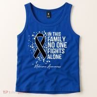 Melanoma Awareness In This Family No One Fights Alone Cute Gift Tank Top thumb 2