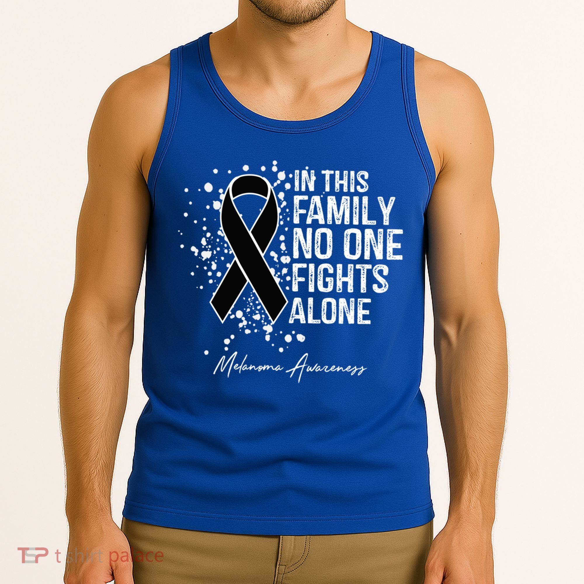 Melanoma Awareness In This Family No One Fights Alone Cute Gift Tank Top