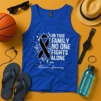 Melanoma Awareness In This Family No One Fights Alone Cute Gift Tank Top thumb 4