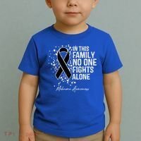Melanoma Awareness In This Family No One Fights Alone Cute Gift Toddler T-Shirt thumb 2