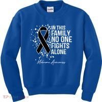 Melanoma Awareness In This Family No One Fights Alone Cute Gift Kids Sweatshirt thumb 0
