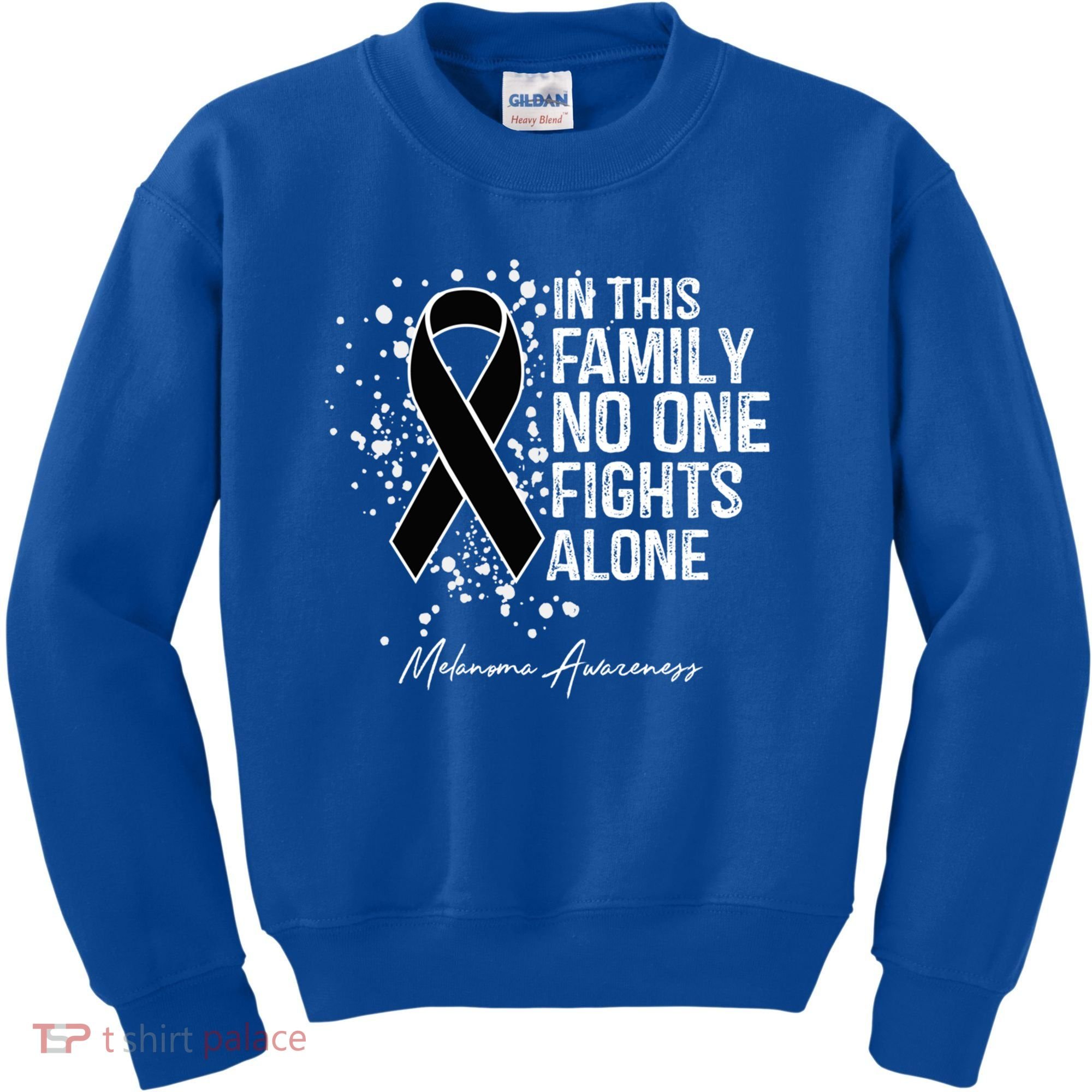 Melanoma Awareness In This Family No One Fights Alone Cute Gift Kids Sweatshirt