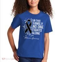Melanoma Awareness In This Family No One Fights Alone Cute Gift Kids T-Shirt thumb 2