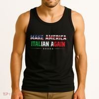 Make America Italian Again Funny Usa Patriotic Party Tank Top thumb 3
