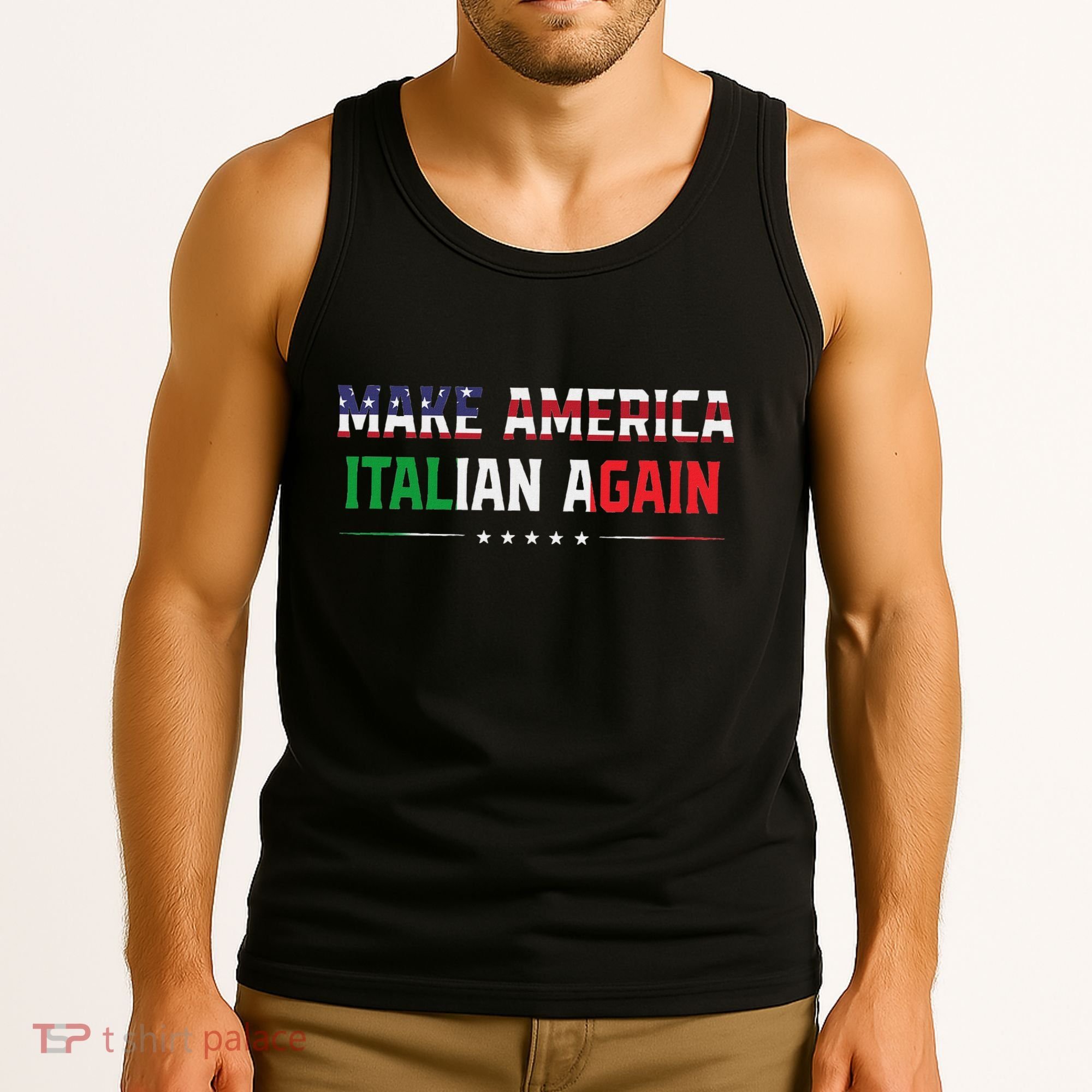 Make America Italian Again Funny Usa Patriotic Party Tank Top