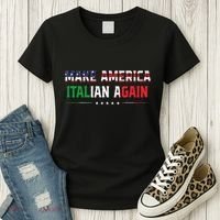 Make America Italian Again Funny Usa Patriotic Party Women's T-Shirt thumb 3