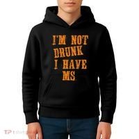 Ms Awareness  IM Not Drunk I Have Ms Kids Hoodie thumb 4