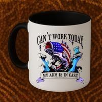 My Arm Is In A Cast Fishing USA Coffee Mug thumb 2