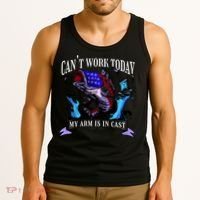 My Arm Is In A Cast Fishing USA Tank Top thumb 3