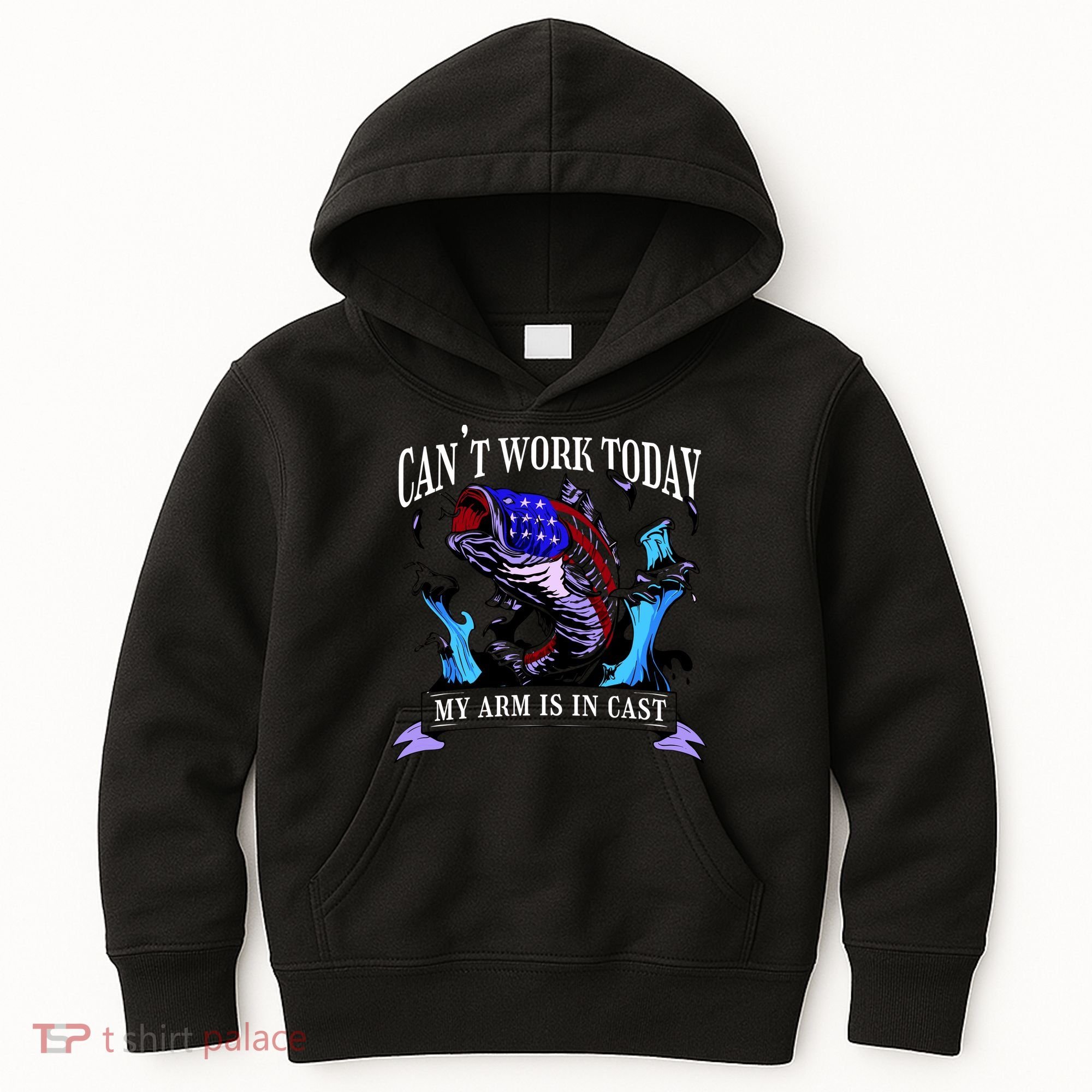 My Arm Is In A Cast Fishing USA Kids Hoodie