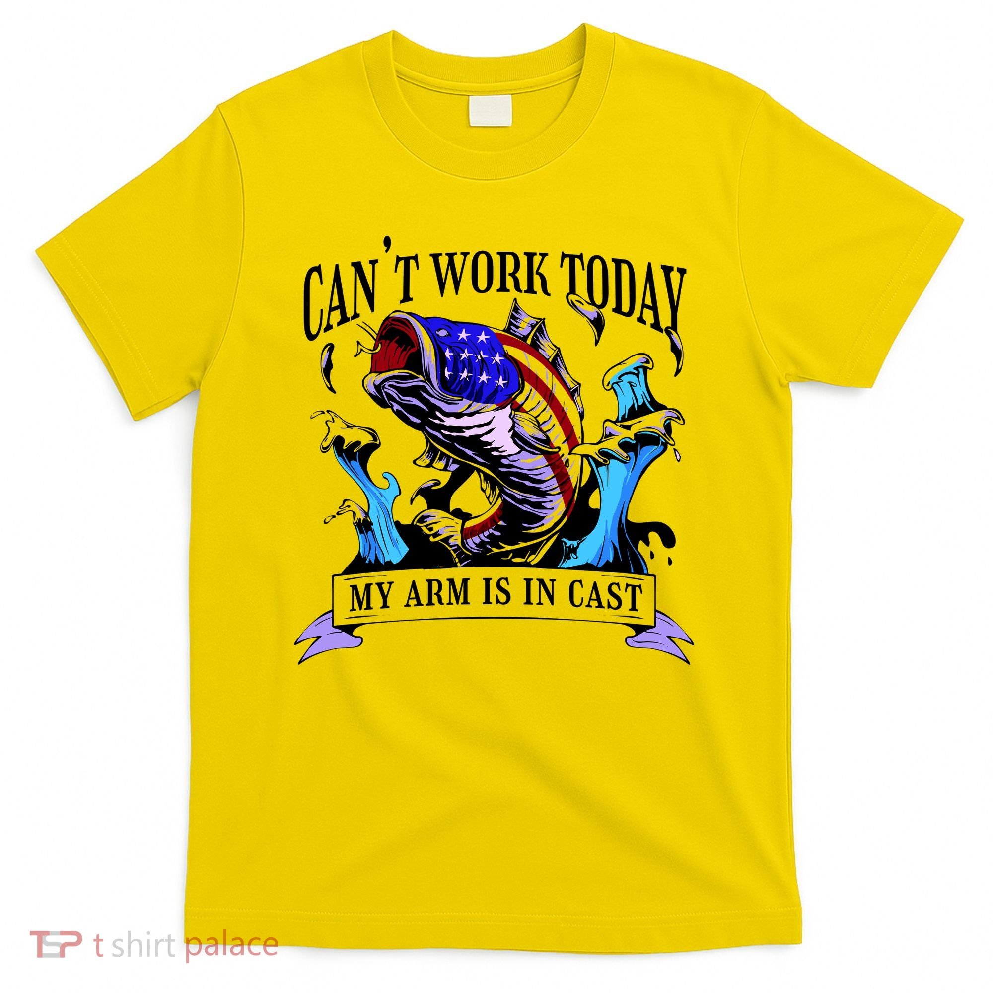 My Arm Is In A Cast Fishing USA T-Shirt
