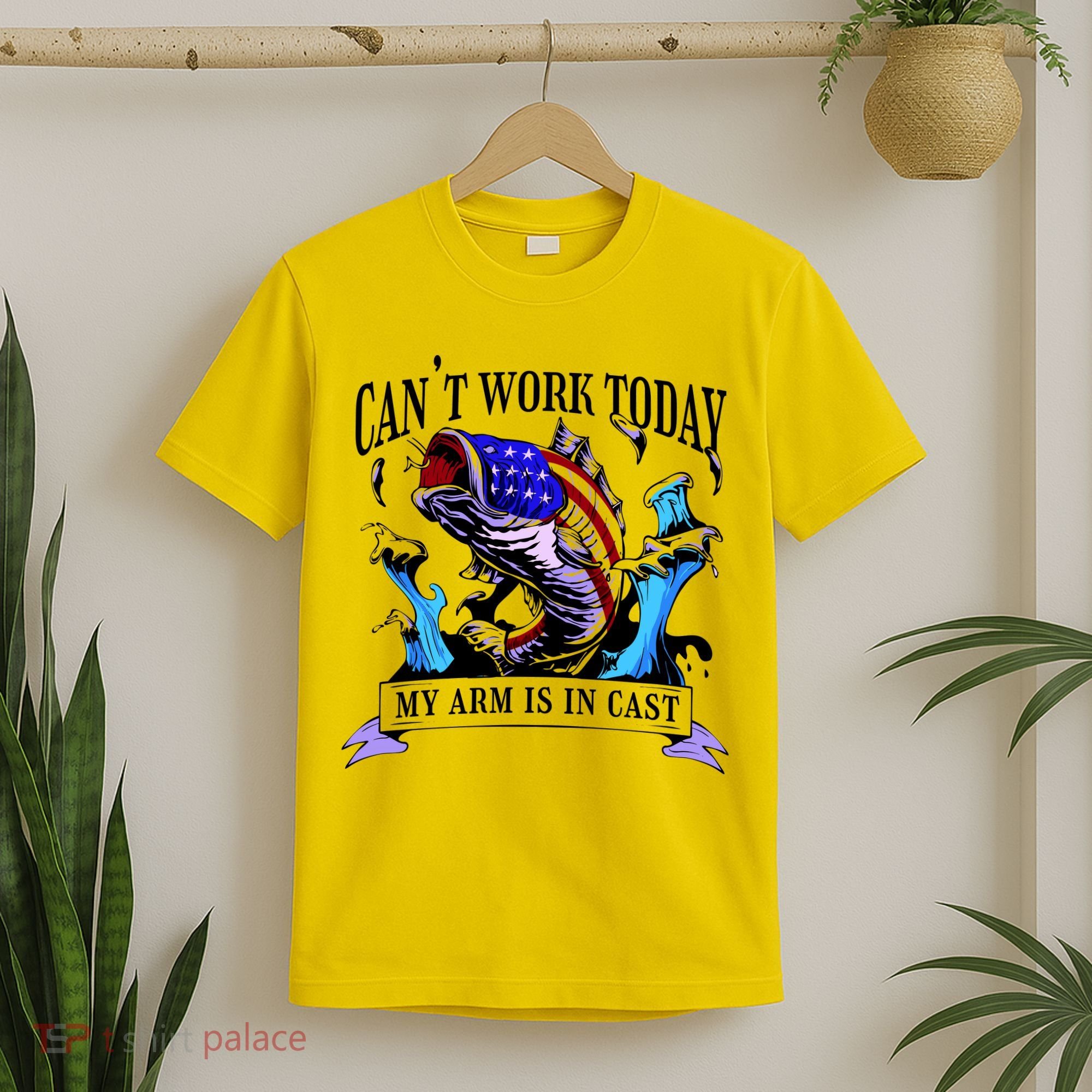 My Arm Is In A Cast Fishing USA T-Shirt