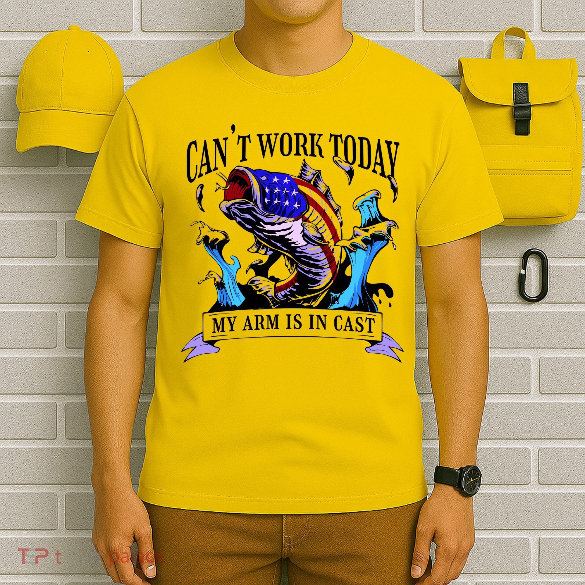 My Arm Is In A Cast Fishing USA T-Shirt