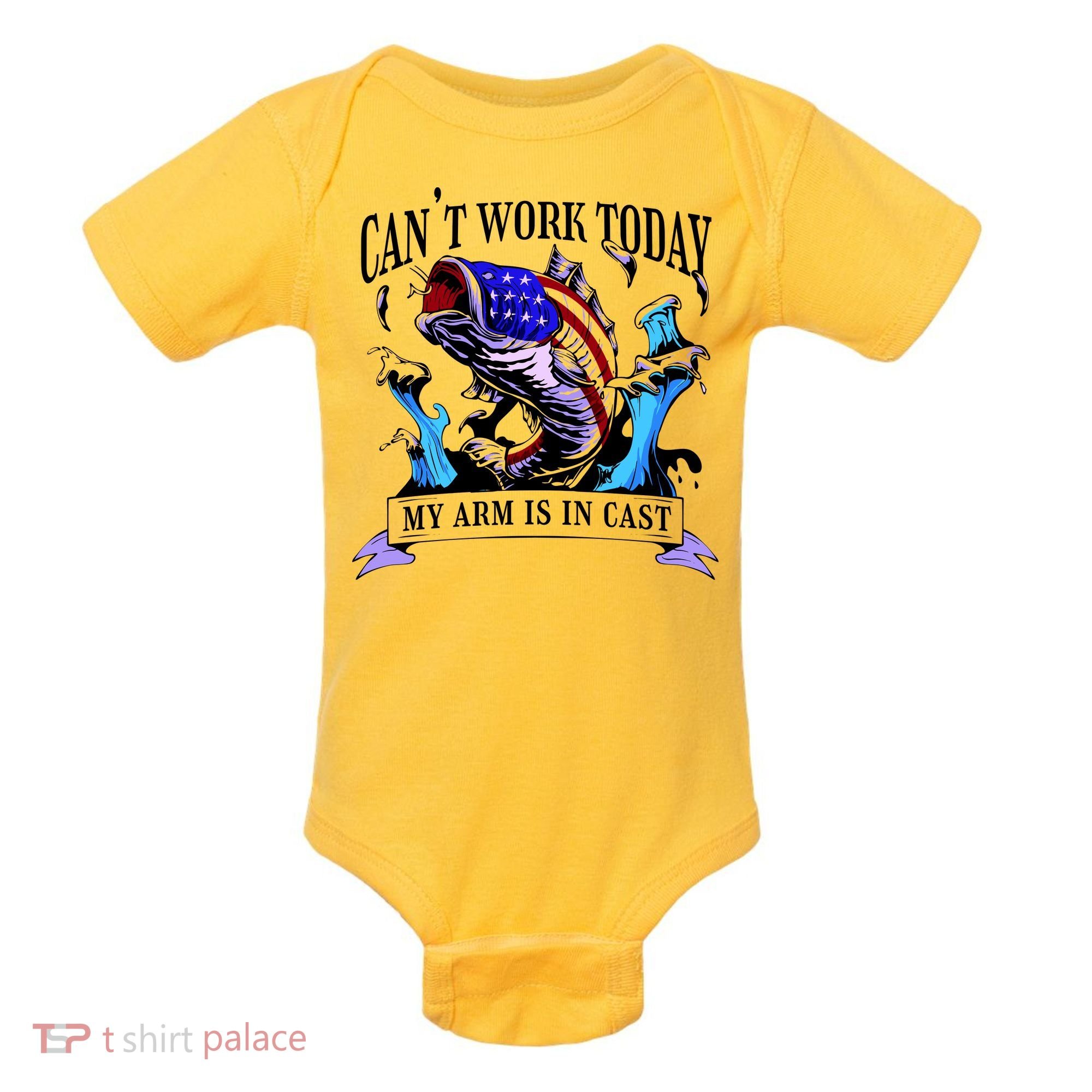My Arm Is In A Cast Fishing USA Baby Bodysuit
