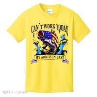 My Arm Is In A Cast Fishing USA Kids T-Shirt thumb 0