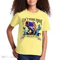 My Arm Is In A Cast Fishing USA Kids T-Shirt thumb 2