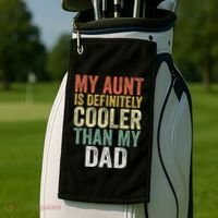 My Aunt Is Definitely Cooler Than My Dad Auntie Niece Nephew Golf Towel thumb 2