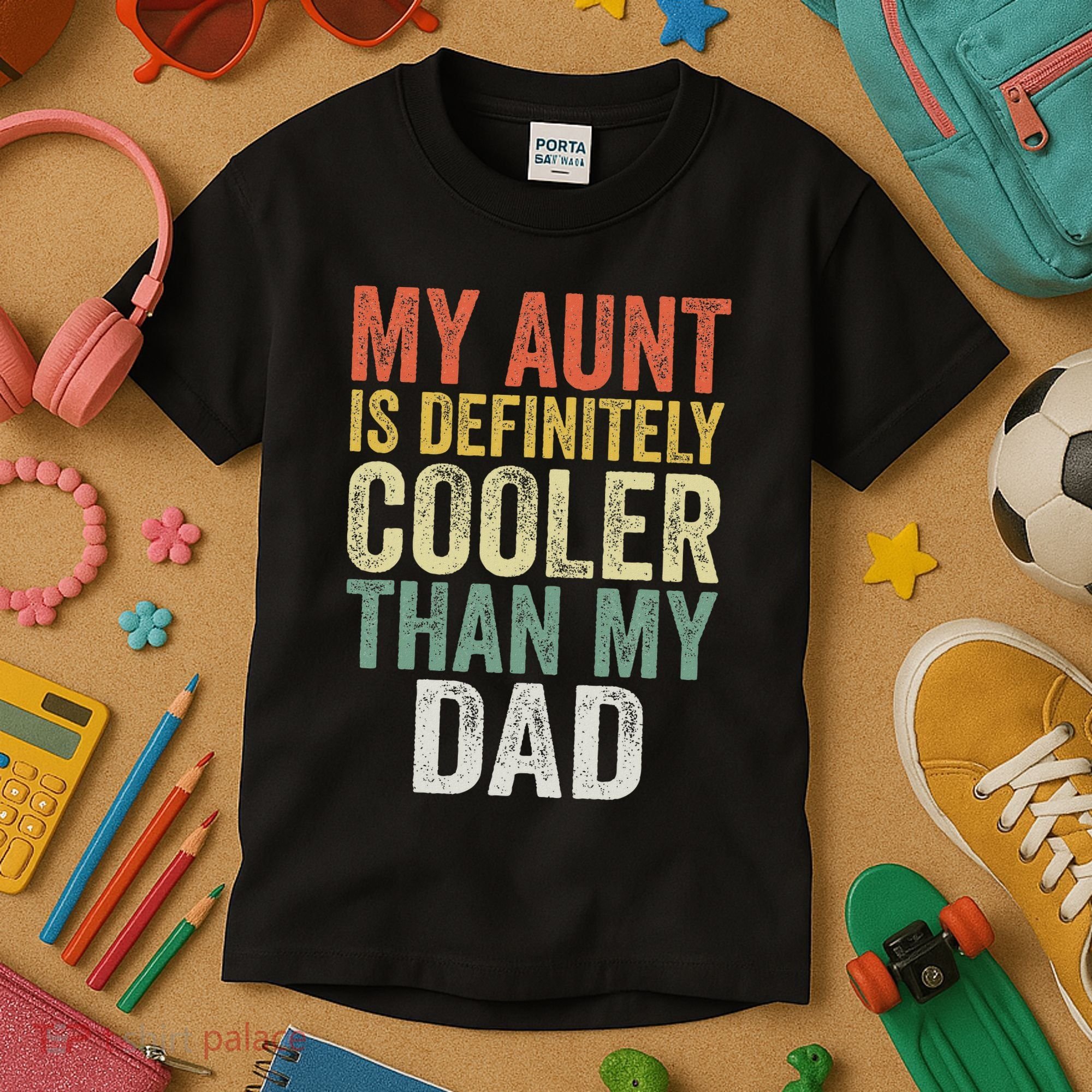 My Aunt Is Definitely Cooler Than My Dad Auntie Niece Nephew Kids T-Shirt