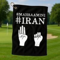 Mahsa Amini Iran #MAHSAAMINI Golf Towel thumb 1